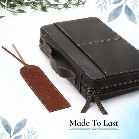 Hunter & Scribe Leather Maintlicks Markms للرجال والنساء-مجموعة من 3 مرجعية للكتاب المقدس المصنوع يدويًا مع الكتاب المقدس مع الكتاب المقدس-كرمة (JHN 15: 5) ، زهرة (عيسى 40: 8) ، الحب (1 كو 13: 4-8) in Kuwait