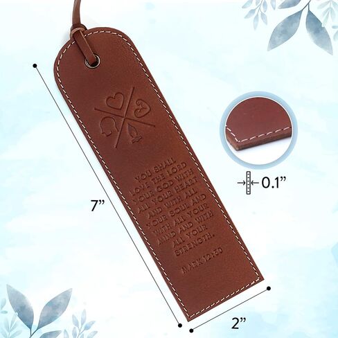 Hunter & Scribe Leather Maintlicks Markms للرجال والنساء-مجموعة من 3 مرجعية للكتاب المقدس المصنوع يدويًا مع الكتاب المقدس مع الكتاب المقدس-كرمة (JHN 15: 5) ، زهرة (عيسى 40: 8) ، الحب (1 كو 13: 4-8) in Kuwait