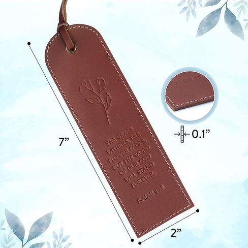 Hunter & Scribe Leather Christian Bookmarks for Men and Women – Set of 3 Handmade Top-Grain Leather Bible Bookmarks with Embossed Scripture - Vine (Jhn 15:5), Flower (Isa 40:8), Love (1 Cor 13:4-8) in Kuwait