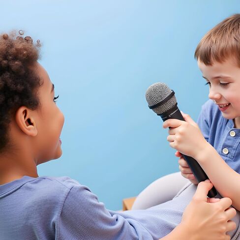 لعبة الميكروفون البلاستيكية ، Play Play MIC مناسبة لحفلة عيد الميلاد ، الغناء ، عرض المواهب ، ملابس الأزياء الدعائم in Saudi Arabia