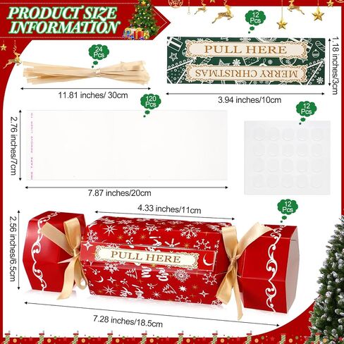 VioraWhite 12 Sets Christmas Money Pull Box for Cash Gifts Surprise Gift Boxes with Transparent Bags Christmas Money Holders Pull out Pouch Xmas Party Favor for Holiday Decor Supplies (Neutral) in Saudi Arabia