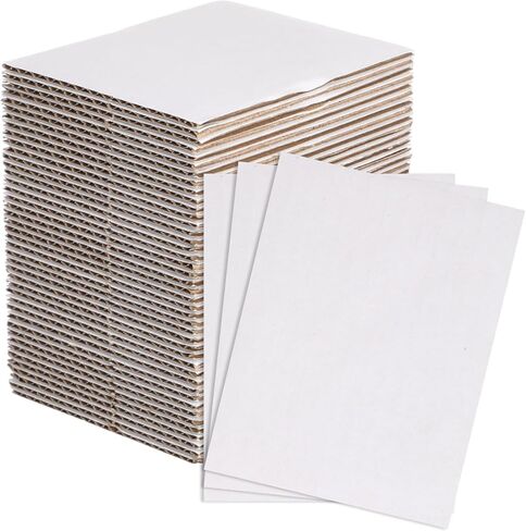50 Pack Corrugated Cardboard Sheets Flat Cardboard Sheets Cardboard Inserts Flat Cardboard Squares Separators for Art Projects DIY Crafts Supplies (Brown, 3.5 x 4.5 Inch) in Kuwait