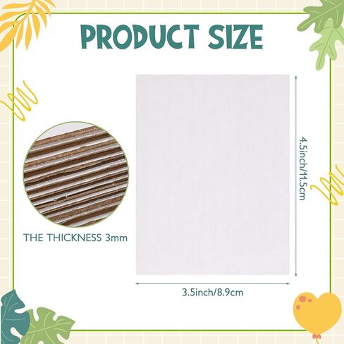 50 Pack Corrugated Cardboard Sheets Flat Cardboard Sheets Cardboard Inserts Flat Cardboard Squares Separators for Art Projects DIY Crafts Supplies (Brown, 3.5 x 4.5 Inch) in Kuwait