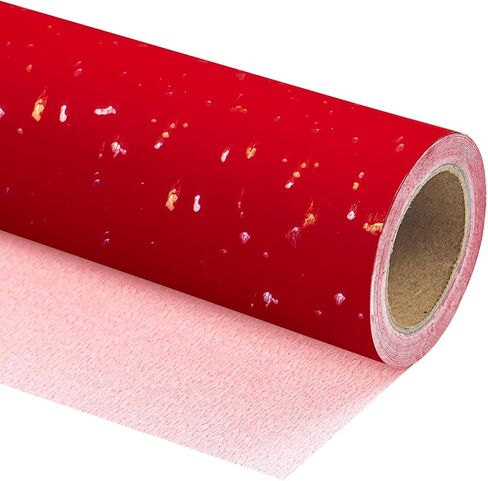 WRAPAHOLIC Red Wrapping Paper Roll - Mini Roll - 17 Inch x 16.5 Feet - Gold Red Christmas Wrapping Paper with Silky Touch Perfect for Christmas, Birthday, Wedding, Baby Shower, Holiday in Saudi Arabia
