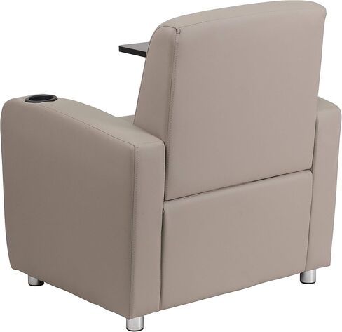 Flash Furniture George LeatherSoft Guest Chair with Tablet Arm and Cup Holder, Upholstered Tablet Arm Chair for Offices and Waiting Rooms, Gray in Saudi Arabia