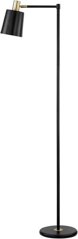 Globe Electric 60 "مصباح أرضي ، أسود غير لامع ، تشغيل/خارج مفتاح الدوار على المقبس ، الحبل الأسود بطول 6 أقدام ، ضوء القراءة ، غرفة نوم ، غرفة معيشة ، ديكور المنزل in Saudi Arabia