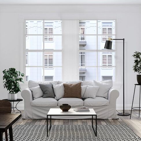 Globe Electric 60 "مصباح أرضي ، أسود غير لامع ، تشغيل/خارج مفتاح الدوار على المقبس ، الحبل الأسود بطول 6 أقدام ، ضوء القراءة ، غرفة نوم ، غرفة معيشة ، ديكور المنزل in Saudi Arabia