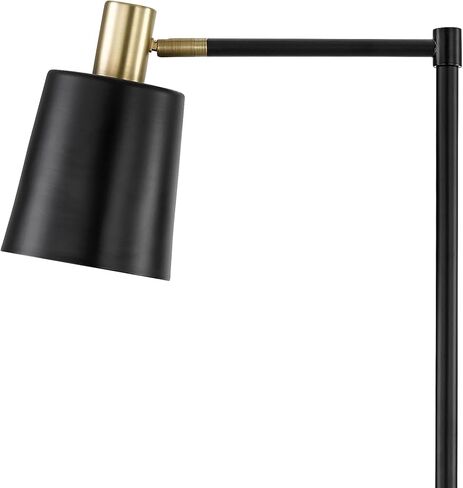 Globe Electric 60 "مصباح أرضي ، أسود غير لامع ، تشغيل/خارج مفتاح الدوار على المقبس ، الحبل الأسود بطول 6 أقدام ، ضوء القراءة ، غرفة نوم ، غرفة معيشة ، ديكور المنزل in Saudi Arabia