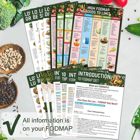 16pcs ملصق مخطط للأطعمة المنخفضة fodmap للمبتدئين FODMAP FORMAP FORKING FOOD FOOD GUID in Saudi Arabia