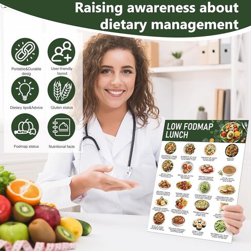 16pcs ملصق مخطط للأطعمة المنخفضة fodmap للمبتدئين FODMAP FORMAP FORKING FOOD FOOD GUID in Saudi Arabia