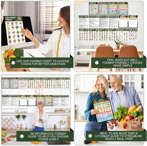 16pcs ملصق مخطط للأطعمة المنخفضة fodmap للمبتدئين FODMAP FORMAP FORKING FOOD FOOD GUID in Saudi Arabia