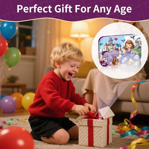 Puzzles for Kids Ages 4-6, 60 Piece Jigsaw Puzzles in Metal Box, Educational Learning Toys for Boys and Girls, Premium Puzzle Games, Kids Puzzle Gift in Kuwait