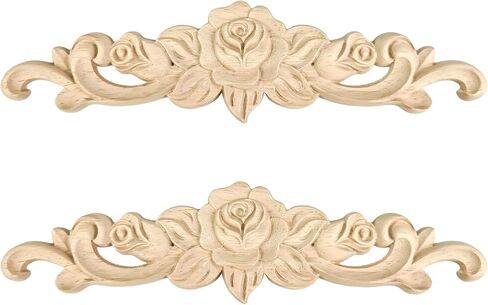 4pcs الخشب المنحوتة زين على 7.8 بوصة الطويلة woodendecorative diy diy النحت الشارات غير الملحوظة قوالب الشرس لسيارات الأثاث ديكور المنزل devation جدار الحائط (7.8inch-4pack) in Saudi Arabia