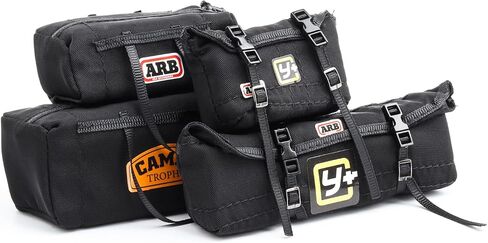 RC Crawler Car Replica Bag Simulation Roof Travel Bag Scale Decoration Luggage Bag for 1/10 1/16 1/18 SCX10 TRX4 TRX4M WPL (Black) in Kuwait