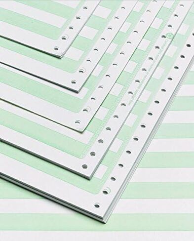 Alliance Continuous Computer Paper 14-7/8" x 8"-1/2" with 1/2" Green Bar 1-Part 92 Bright 20lb 2700 Sheets per Carton (9303) in Saudi Arabia