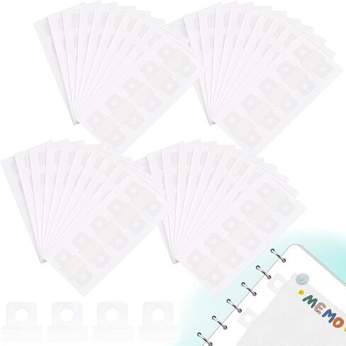 400 PCS ملصقات محول ورقة الموثق واضحة ، قم بتحويل الورق غير المشوهة إلى صفحات إعادة ملء الموثق فضفاضة لمخطط DIY ، وألبوم سجل القصاصات ، وملصقات تعزيز الثقب والإدراج in Saudi Arabia