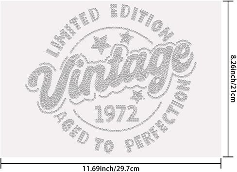 SUPERDANT Vintage Iron on Rhinestones Limited Edition Crystal Heat Transfer Stickers Iron on Decals Bling Rhinestone Patches for T-Shirt Clothing Tote Bag Jackets DIY Art Craft Gifts 11.7x8.3in in Saudi Arabia