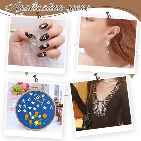 About 10000Pcs Silver Star Sequins Mini Hollow Star Sequins Embroidery Tiny Sew on Sequin with Holes DIY Loose Sequin for Sewing Dolls Jewelry Making Crafts Party Wedding Decorations in Saudi Arabia