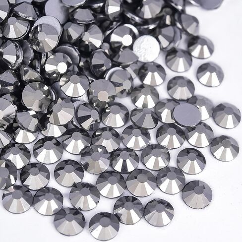 Blinginbox Hematite Glass Rhinestones Crystal Flatback Gemstones for Crafts Nails Makeup Bags and Shoes Decoration.(SS16/1440pcs) in Kuwait