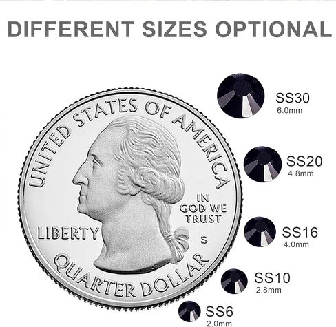 Blinginbox Hematite Glass Rhinestons أحجار كريستال فلاتباك للأحجار الكريمة للأظافر الحرف الأظافر وأحذية الديكور. (SS16/1440pcs) in Kuwait