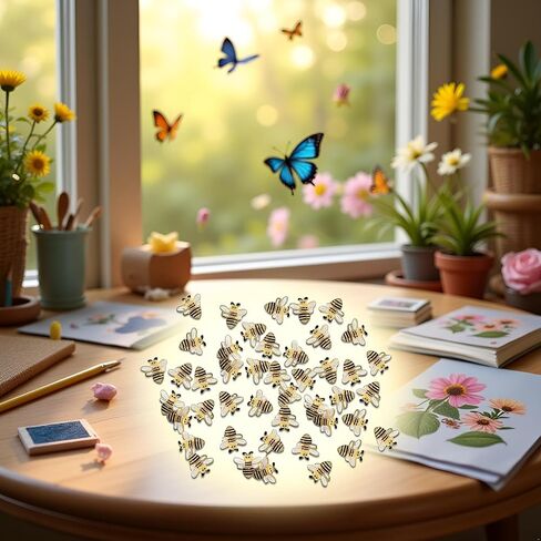 30 Pcs Yellow Resin Bees, Small Honeybee Nail Charms, Bumblebee Flatbacks, Ornaments, Embellishments, Nail Art Decorations Sequins in Saudi Arabia