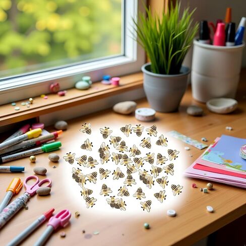 30 Pcs Yellow Resin Bees, Small Honeybee Nail Charms, Bumblebee Flatbacks, Ornaments, Embellishments, Nail Art Decorations Sequins in Saudi Arabia