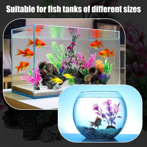 28 Pack Large Fish Tank Decorations Aquarium Decorations Artificial Aquarium Plants Betta Fish Tank Accessories Kit Broken Barrel Jar Hollow Tree Trunk Ornament in Saudi Arabia