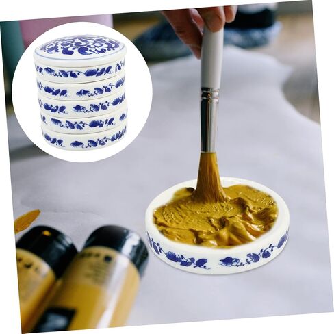 1SET DIY Art Painting Tray Seramic Plate Plate Plate Plate Mixer Plate للألوان المائية والرسم لوازم فنية خفيفة الوزن ودائمة للفنانين والهواة in Saudi Arabia