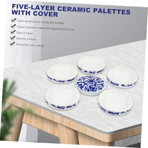 1SET DIY Art Painting Tray Seramic Plate Plate Plate Plate Mixer Plate للألوان المائية والرسم لوازم فنية خفيفة الوزن ودائمة للفنانين والهواة in Saudi Arabia