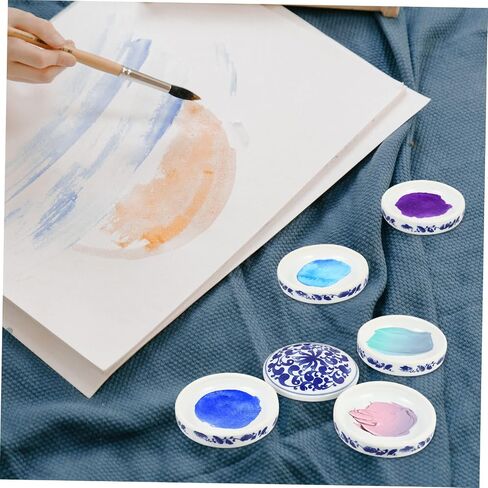 1SET DIY Art Painting Tray Seramic Plate Plate Plate Plate Mixer Plate للألوان المائية والرسم لوازم فنية خفيفة الوزن ودائمة للفنانين والهواة in Saudi Arabia