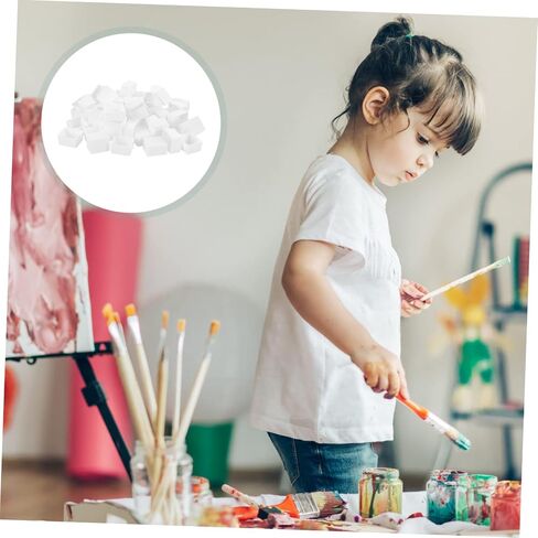 Gadpiparty 50pcs DIY ألوان مائية أحواض الطلاء فارغ نصف المقالي لوحة الشبكة البلاستيكية in Kuwait