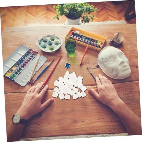 Gadpiparty 50pcs DIY ألوان مائية أحواض الطلاء فارغ نصف المقالي لوحة الشبكة البلاستيكية in Kuwait