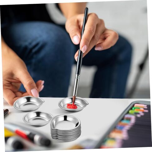 jojofuny 18Pcs Paint Mixing Palette Small Trays for Watercolor and Oil Compact Design for Artists and Versatile Mixing Pans with Smooth Edges in Saudi Arabia