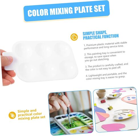 DOITOOL 10pcs Paint Trays for Boys and Girls Adults Fine Craftwork Palette Easy Cleaning for Watercolor Oil Paint in Saudi Arabia