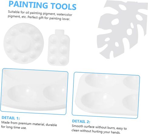 DOITOOL 10pcs Paint Trays for Boys and Girls Adults Fine Craftwork Palette Easy Cleaning for Watercolor Oil Paint in Saudi Arabia
