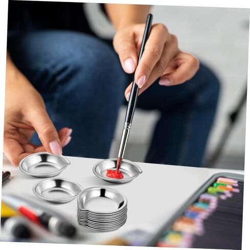 Homoyoyo 18Pcs Paint Mixing Palette Compact Design Tiny Watercolor Trays with Spout for Precision Pouring Durable Palette for Oil Painting and Art Projects in Saudi Arabia