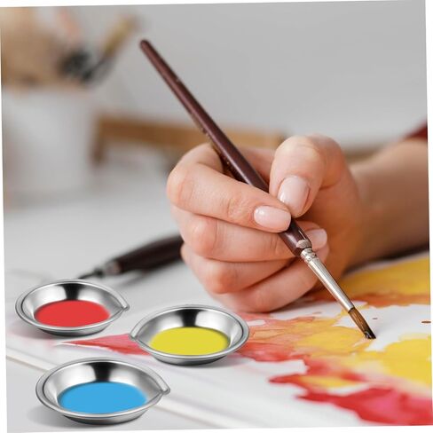 Homoyoyo 18Pcs Paint Mixing Palette Compact Design Tiny Watercolor Trays with Spout for Precision Pouring Durable Palette for Oil Painting and Art Projects in Saudi Arabia