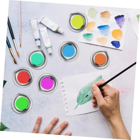 Homoyoyo 18Pcs Paint Mixing Palette Compact Design Tiny Watercolor Trays with Spout for Precision Pouring Durable Palette for Oil Painting and Art Projects in Saudi Arabia