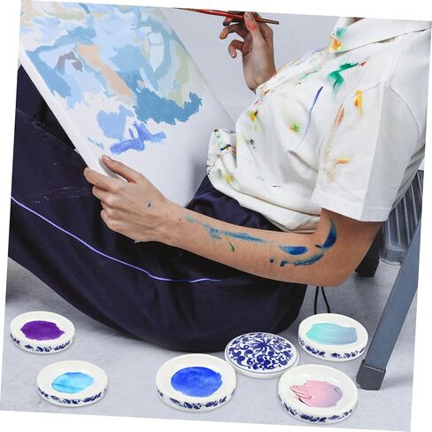 jojofuny 1Set Ceramic Color Mixing Tray for Watercolor Pigment Easy to Clean Painting Tool Portable Palette for Artists and DIY Crafts Present for Painting Lovers in Saudi Arabia