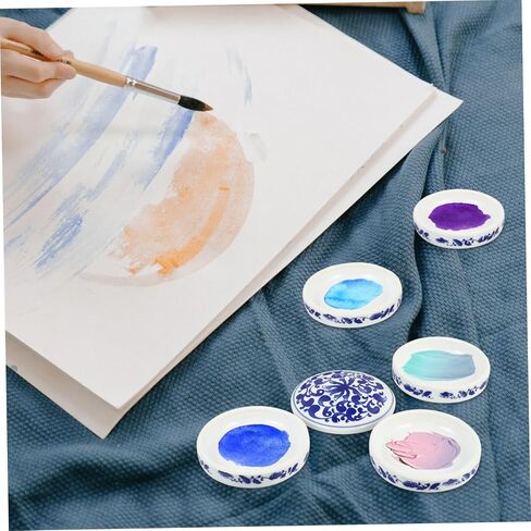 jojofuny 1Set Ceramic Color Mixing Tray for Watercolor Pigment Easy to Clean Painting Tool Portable Palette for Artists and DIY Crafts Present for Painting Lovers in Saudi Arabia