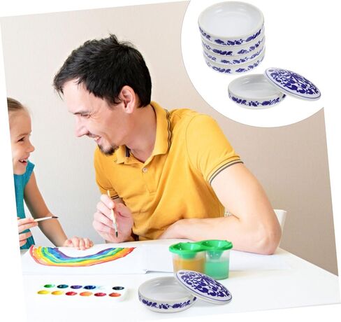 Gadpiparty 1set أصواني الصباغية السيراميك الأزرق والأبيض لوحة ألوان مائية لوازم الطلاء للمستويات الفنانين in Kuwait