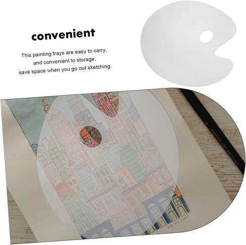 Transparent Acrylic Watercolor Paint Mixing Palette Oval Art Tray for Mixing Durable Drawing Tool Convenient Carrying and Storage for Artists in Saudi Arabia