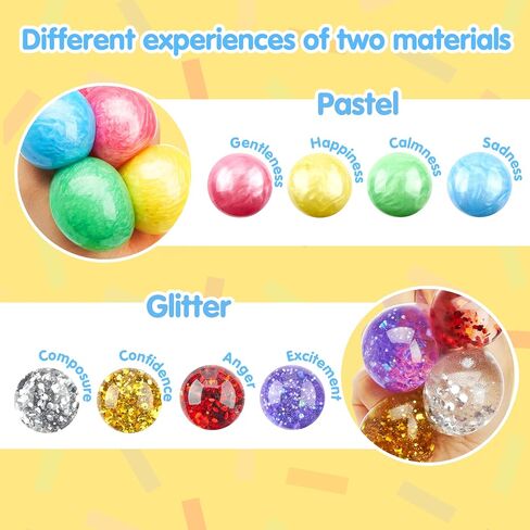 Joyin 24 Pack Mini Joots ، كرات اسفنجي للبالغين ، وألعاب تخفيف الإجهاد تململ ألعابًا كبيرة ، وضغط بريق على الأطفال ، ومصالح الحفلات ، هدايا أعياد الميلاد. in Saudi Arabia