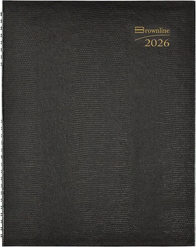 Brownline® 2026 Coilpro ™ Weekly Planner ، كتاب المواعيد ، 12 شهرًا ، من يناير إلى ديسمبر ، ملزمة مزدوجة ، 11 "× 8.5" ، أسود (CB950C.Blk-26) in Saudi Arabia
