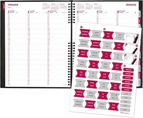Brownline® 2026 Coilpro ™ Weekly Planner ، كتاب المواعيد ، 12 شهرًا ، من يناير إلى ديسمبر ، ملزمة مزدوجة ، 11 "× 8.5" ، أسود (CB950C.Blk-26) in Saudi Arabia