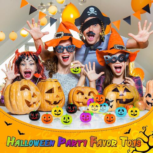 Libima 50 PCS Halloween Pumpkin Calls Balls Ball Colortull Leaff Leaft Ball Mini Foam Squeeze Ball Party Toy مع حقيبة تخزين لحفلة هالوين حشو مدرسة الكرنفال in Saudi Arabia