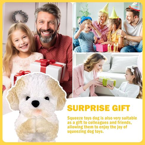 Hand Painted Dog Squishy Toys，Big Cute Ultra Soft Squeeze Fidget Toys for Stress Relief ,Kawaii Squishies Sticky Animal Toys for Adults Kids,Decompression Sensory Balls Toys for Autism (Teddy) in Saudi Arabia