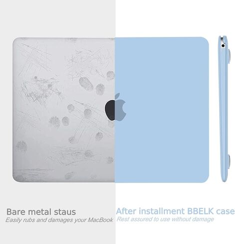 B BELK متوافق مع حافظة MacBook Air 13 بوصة 2022 2021 2020 2019 2018 الإصدار A2337 M1 A2179 A1932 Touch ID، حافظة بلاستيكية صلبة غير لامعة + غطاء لوحة مفاتيح + واقي شاشة شبكية العين، أخضر منتصف الليل in Kuwait
