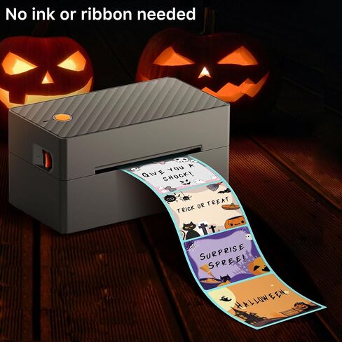 iEager Halloween 2 Inch Square Thermal Labels, Self-Adhesive Direct Thermal Label Stickers for Halloween Gifts, Home Decor, Name Tags, 300 Labels/Roll in Kuwait
