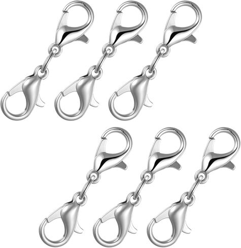 6 Pcs Double Lobster Clasp Extender, Stainless Steel Lobster Claw Clasp, Silver Lobsters Claw Clasps, Double Claws Connector, Double-Opening Jewelry Clasps, for DIY Jewelry Bracelet Necklace Making in Kuwait